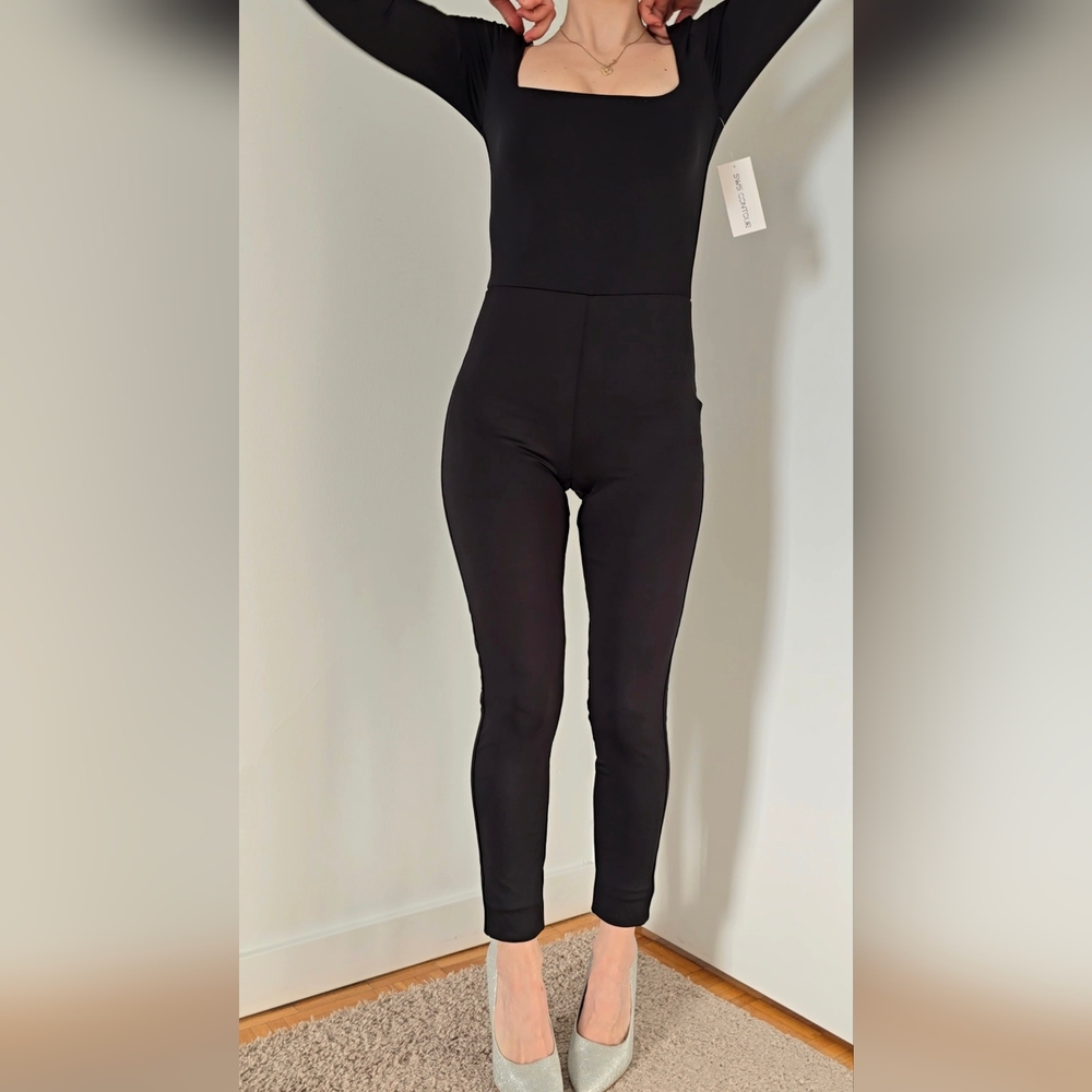 Elegant Black Long-Sleeve Jumpsuit